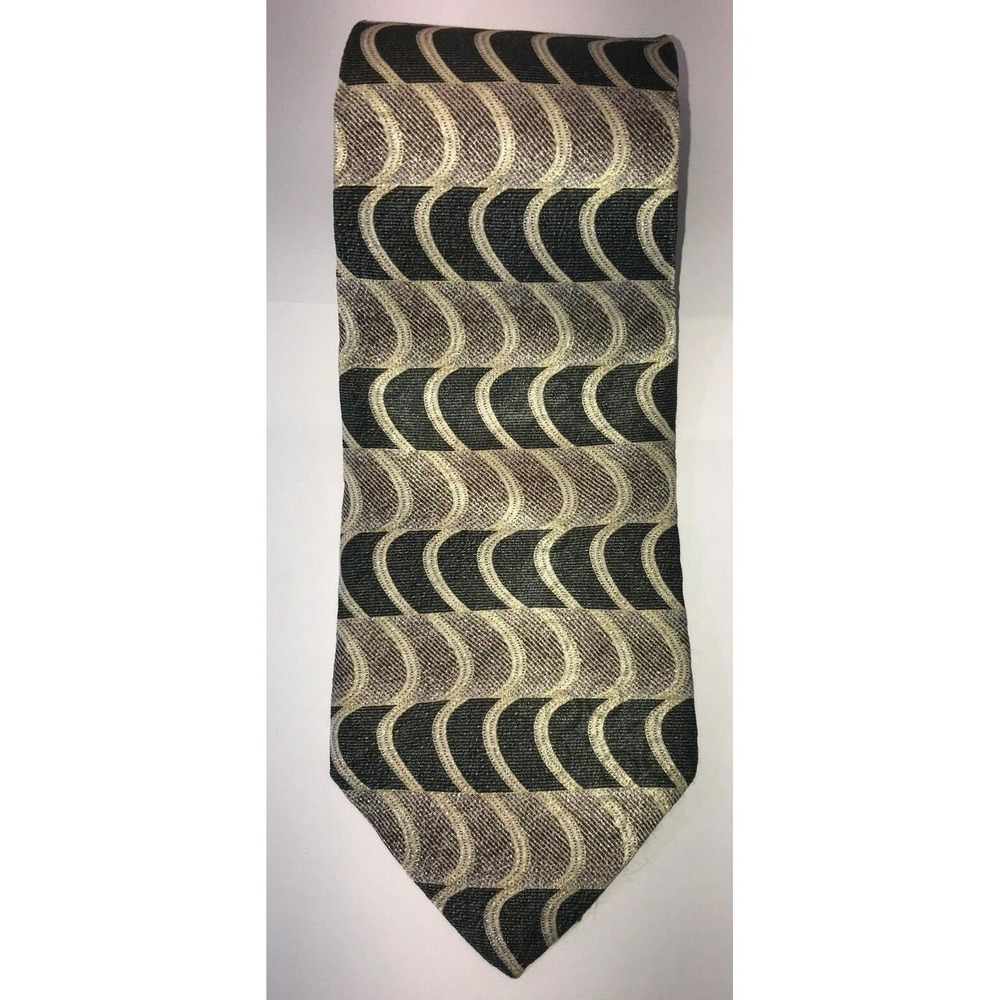 New Old Stock Stafford Executive‎ 100% Silk Neck Tie Green & Gold  58" Length
